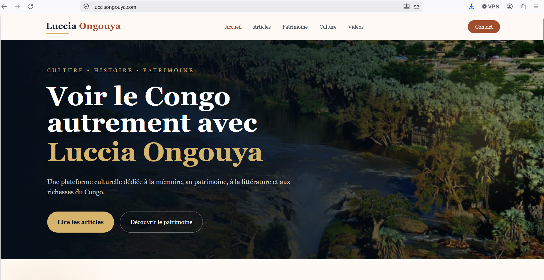 Aperçu ordinateur du projet Luccia Ongouya