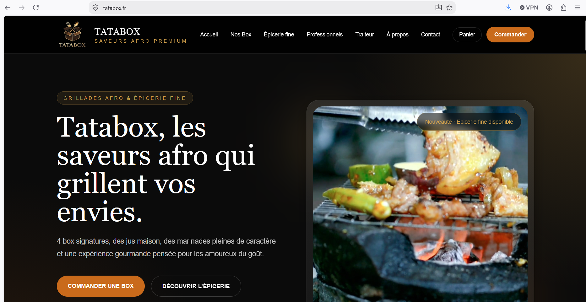 Aperçu ordinateur du projet Tatabox