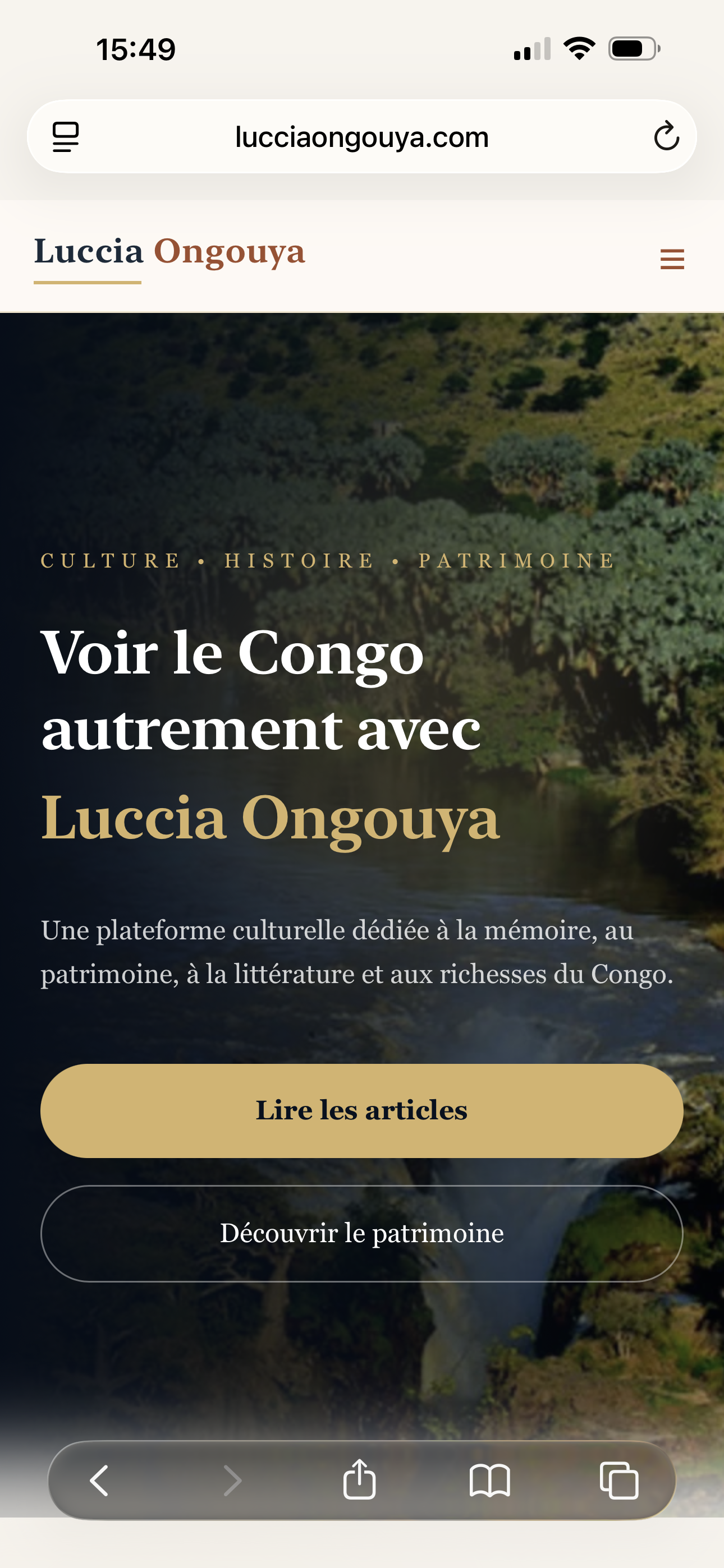 Aperçu mobile du projet Luccia Ongouya