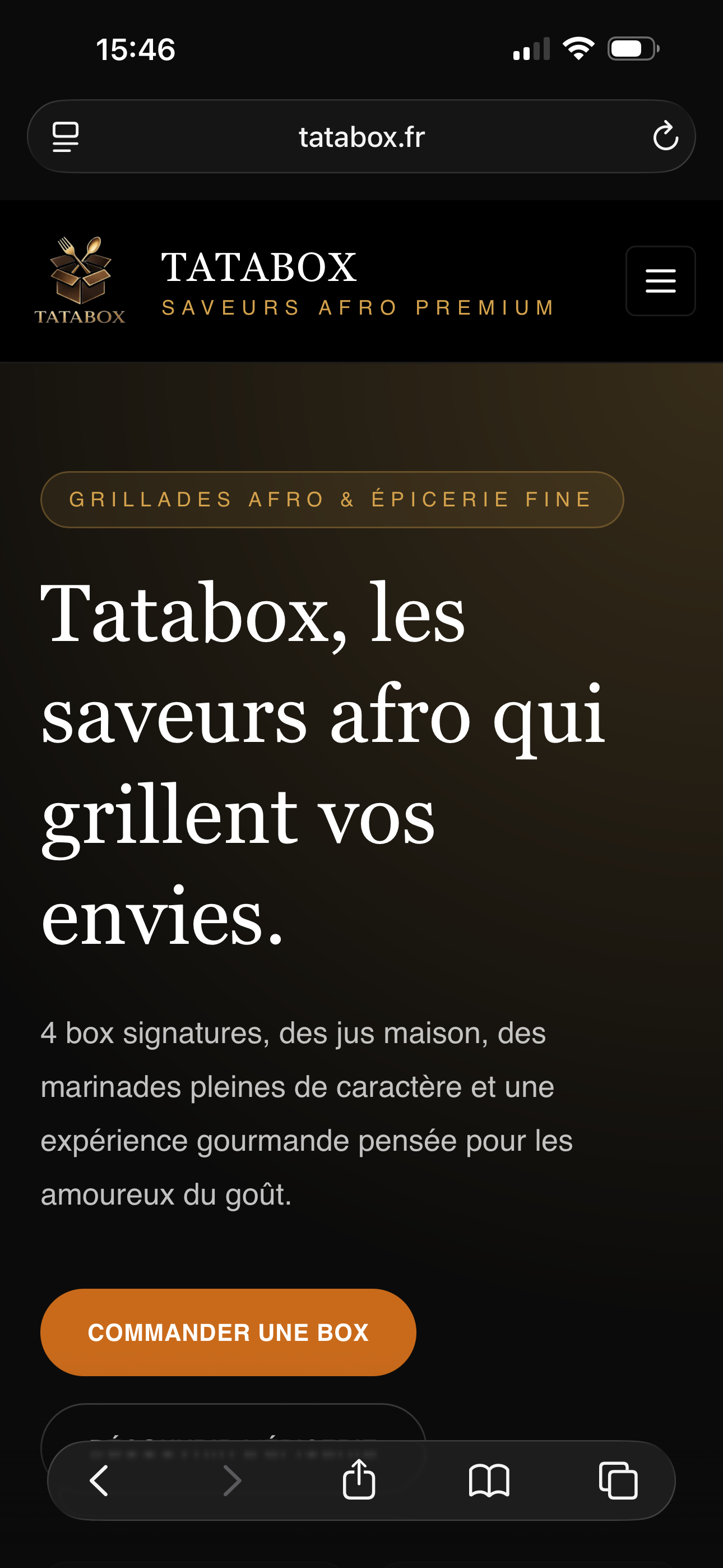 Aperçu mobile du projet Tatabox